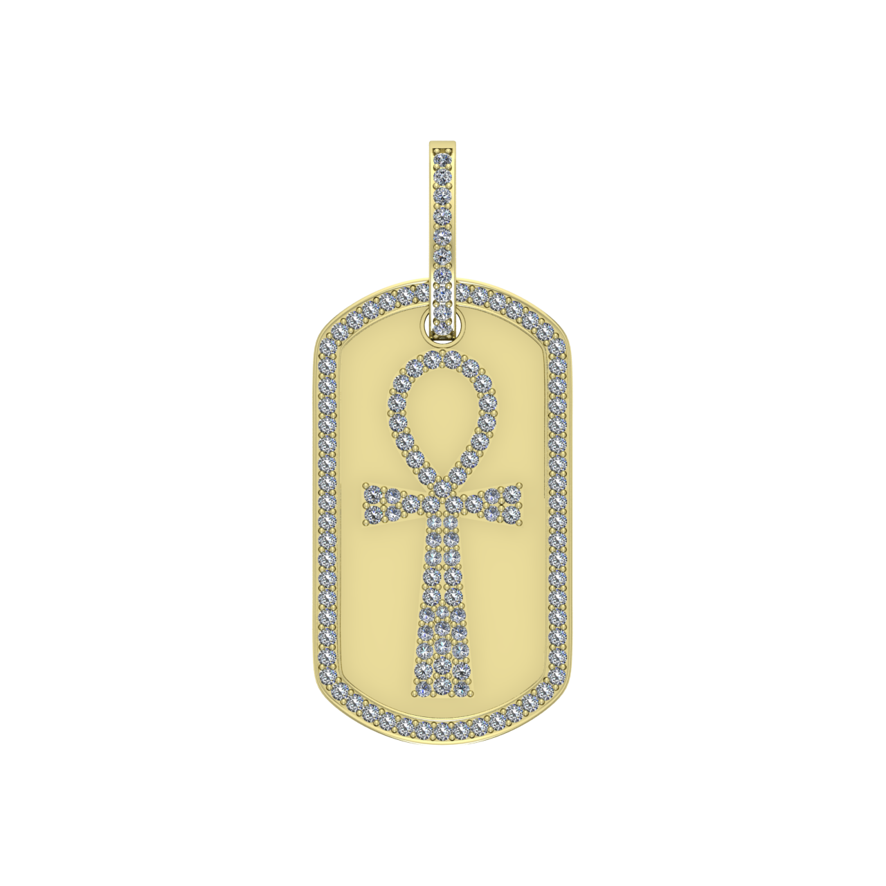 HIP-HOP DOG TAG  DIAMONDS  PENDANT